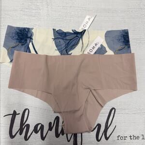 Soma Almost Bare Cheeky Hipster Underwear Chiffon Floral Adobe Rose Sz Small NWT
